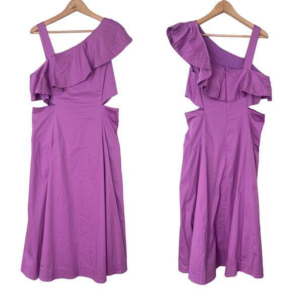 VERONICA BEARD NWT Beilla One Shoulder Maxi Dress in Vivid Orchid Size 12 - Picture 6 of 16